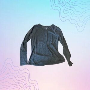 CHEROKEE Charcoal Gray Long Sleeve Basic Tee